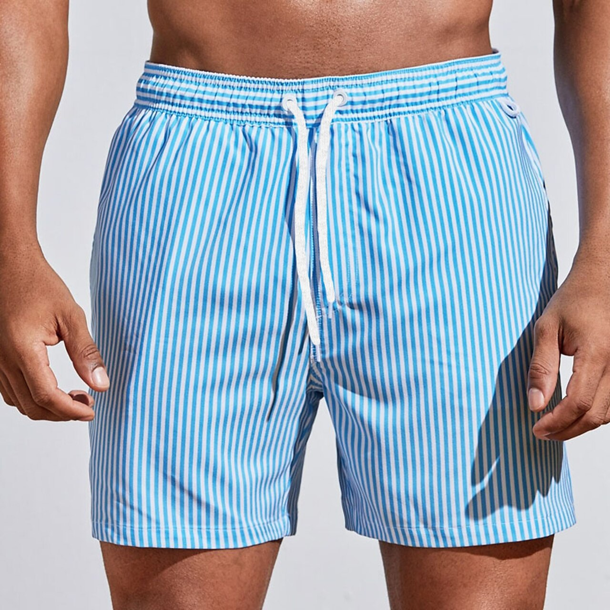 Blaine Men's Striped Drawstring Swim Shorts - Clothing & Beyond