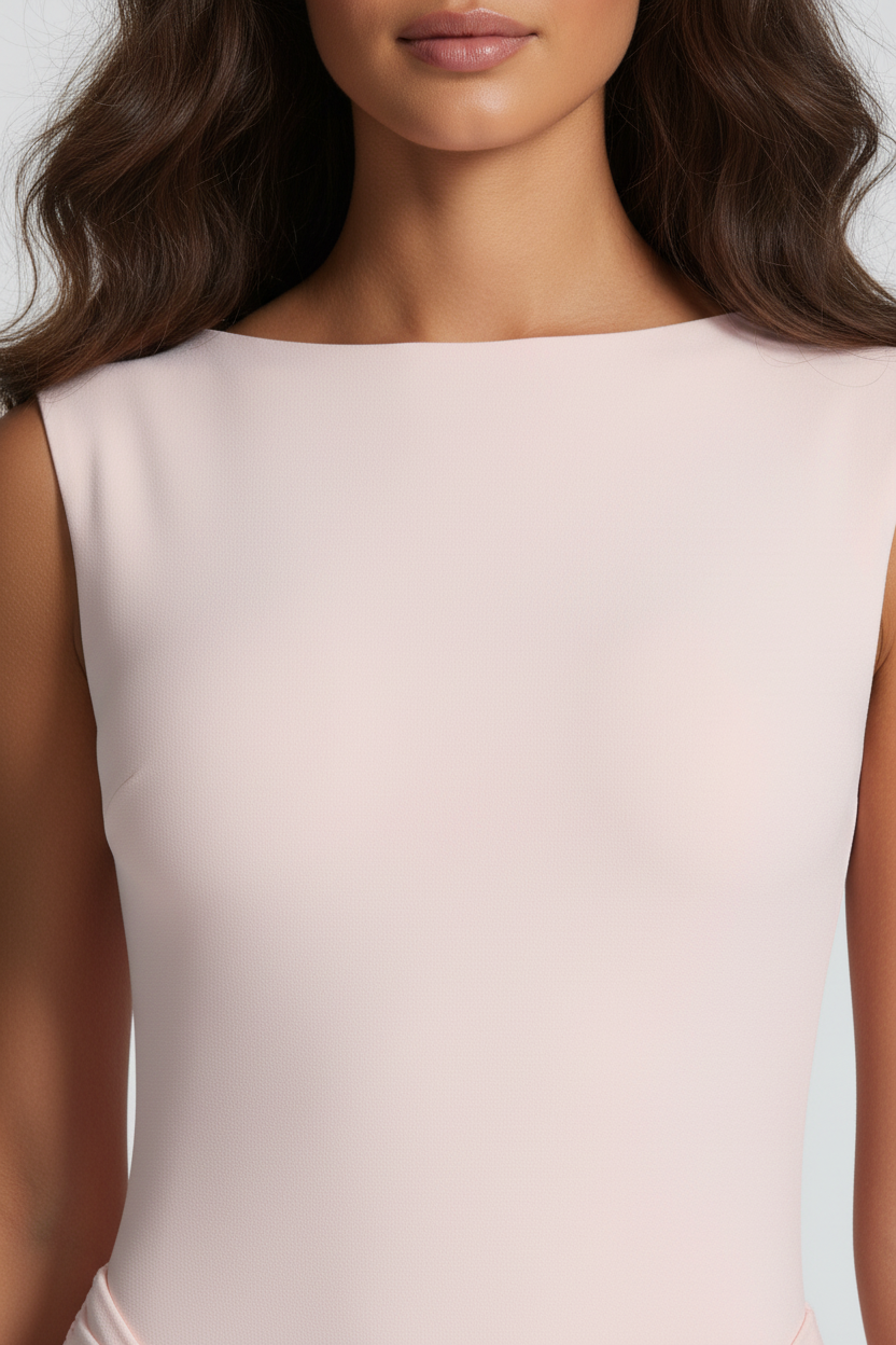 Aurelia High Neck Maxi Dress in blush