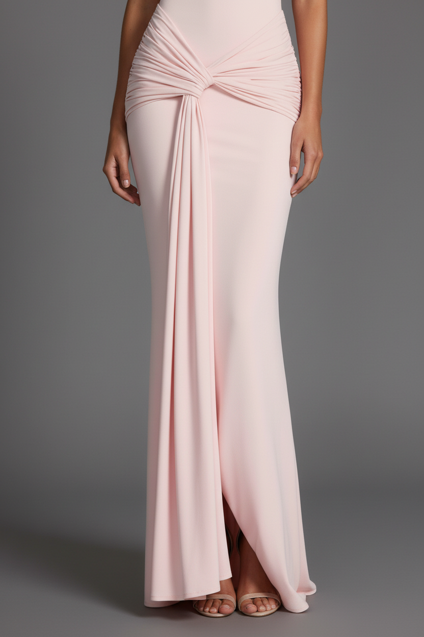 Aurelia High Neck Maxi Dress in blush