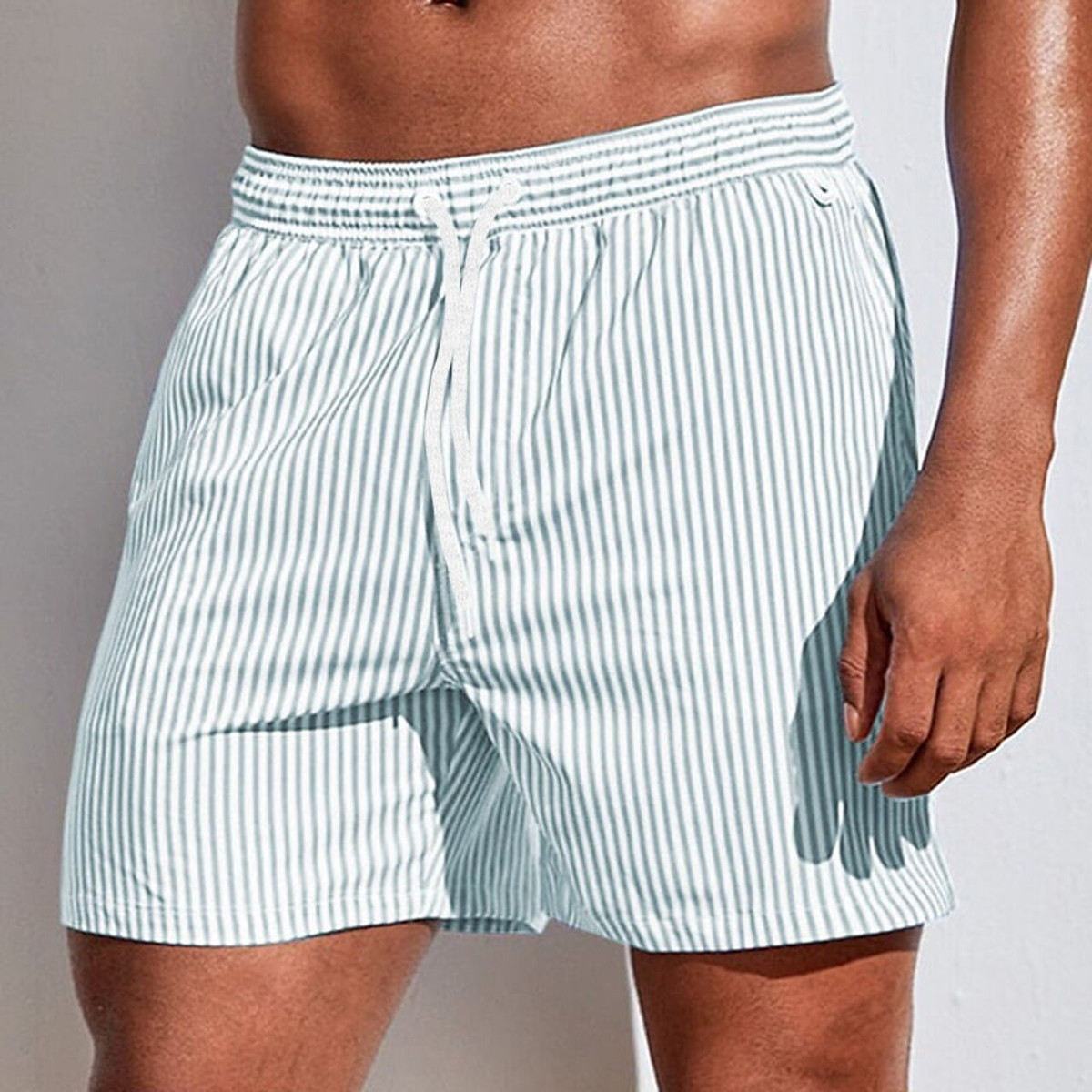 Blaine Men's Striped Drawstring Swim Shorts - Clothing & Beyond