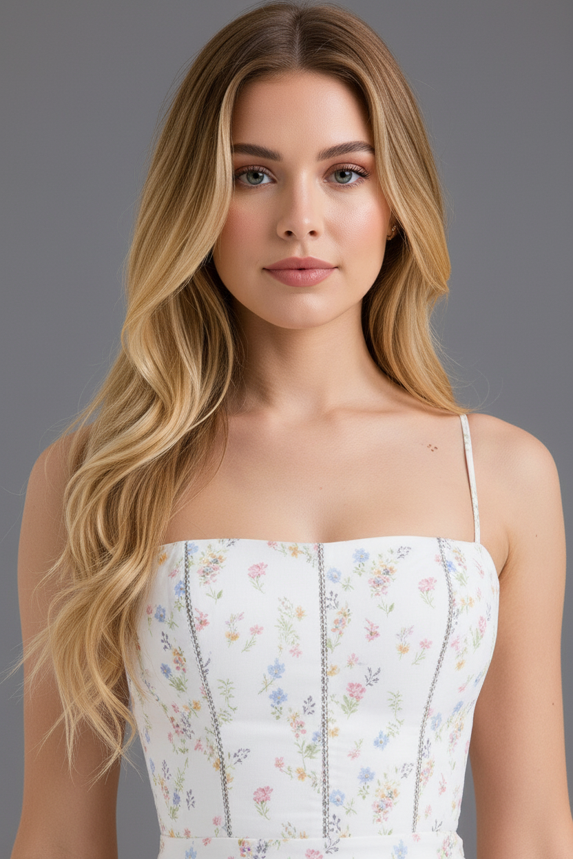 Florence Square Neck Maxi Dress in floral print