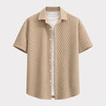 Galway Men's Cotton Jacquard Short Sleeve Shirt displayed over a white top against a pale grey background