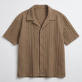 Kai Men's Mesh Camp Collar Shirt shown against a pale grey background