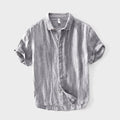 Kelso Men's Linen Button Up Shirt shown against a pale grey studio background