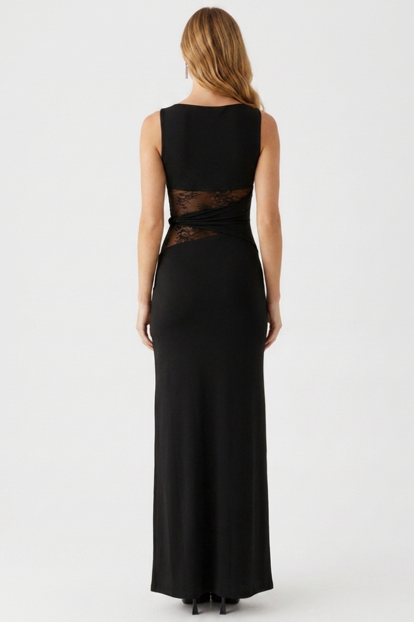 Seraphina Waist Cutout Maxi Dress in black