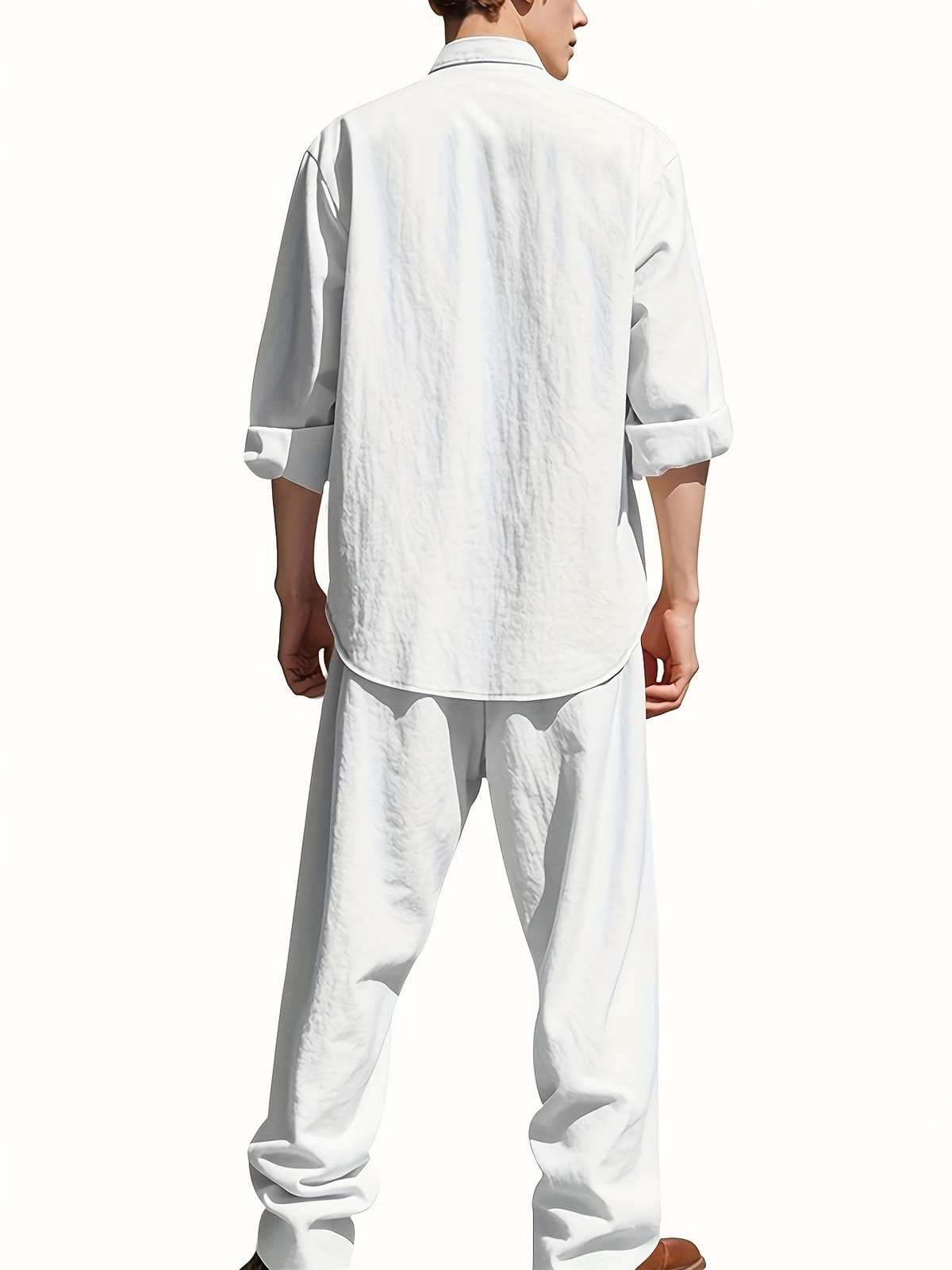 Stellan Men's Band Collar Shirt and Trouser Set - Clothing & Beyond