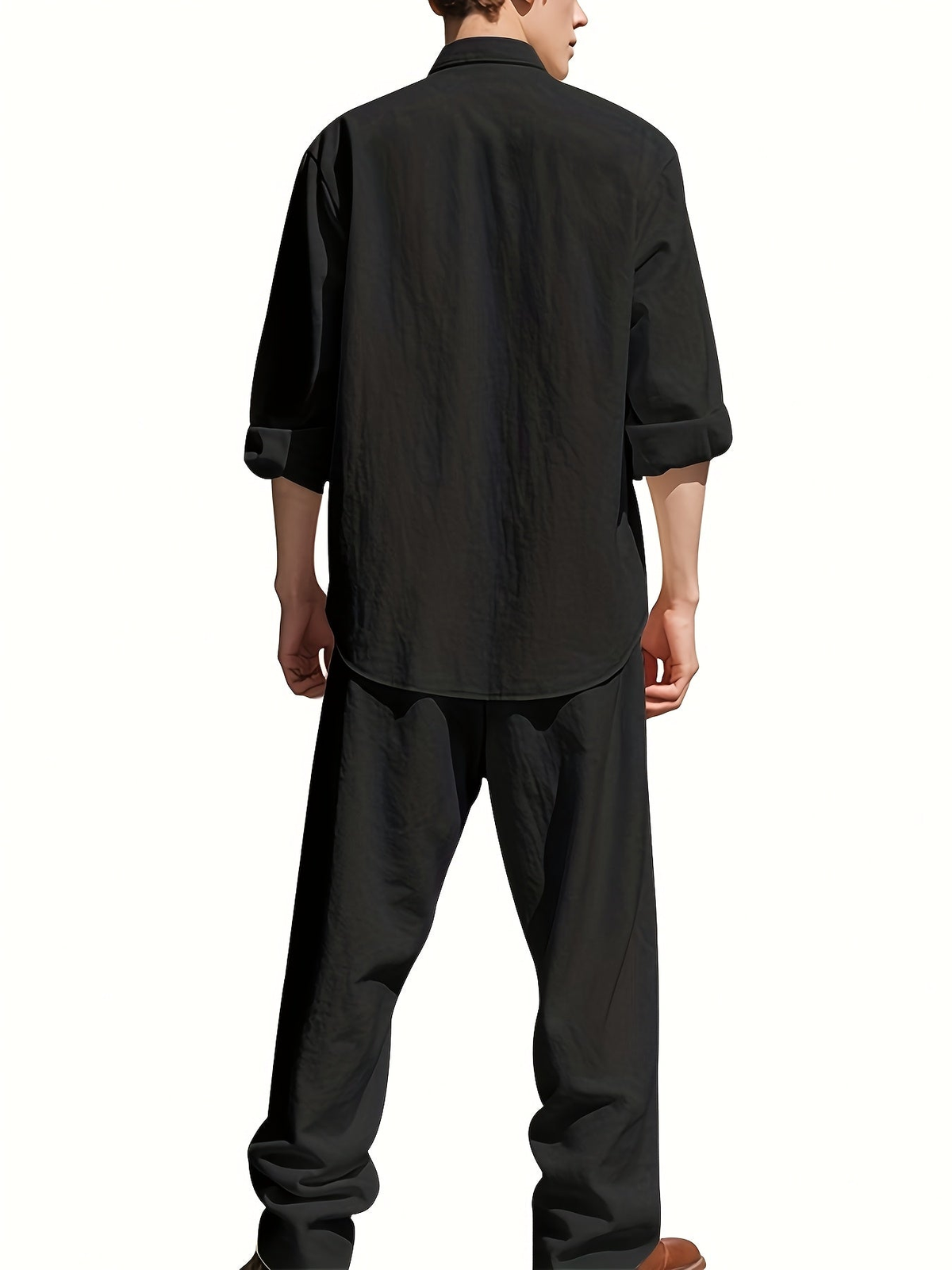 Stellan Men's Band Collar Shirt and Trouser Set - Clothing & Beyond