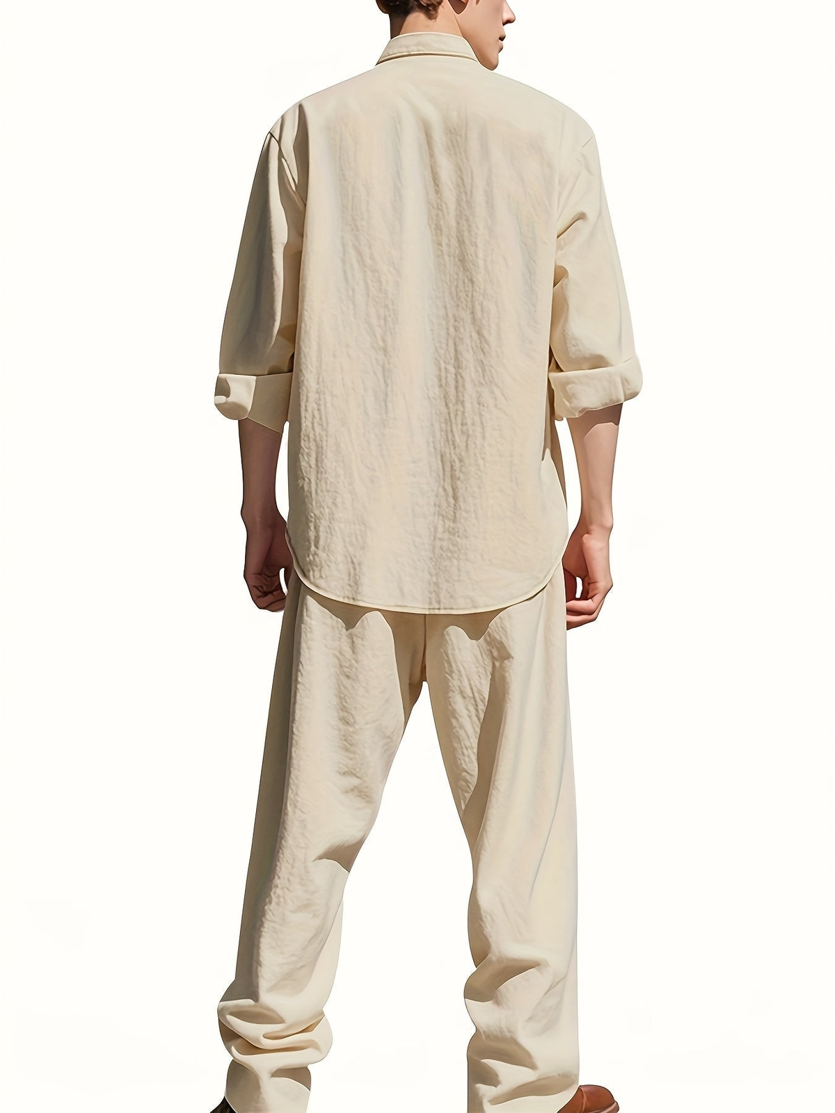 Stellan Men's Band Collar Shirt and Trouser Set - Clothing & Beyond